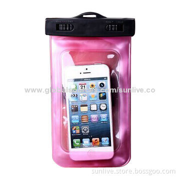phone pvc waterproof dry pouches bags can tie up to the arm and string around the neck